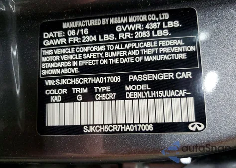 2017 Infiniti Qx30 Base z USA, uszkodzony, nr VIN SJKCH5CR7HA017006